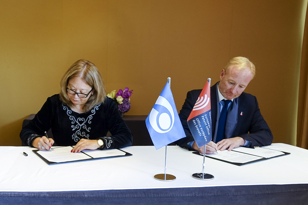 Подписание меморандумов о сотрудничестве с ЕПВ и KIPO, 25 сентября 2018 года, Женева